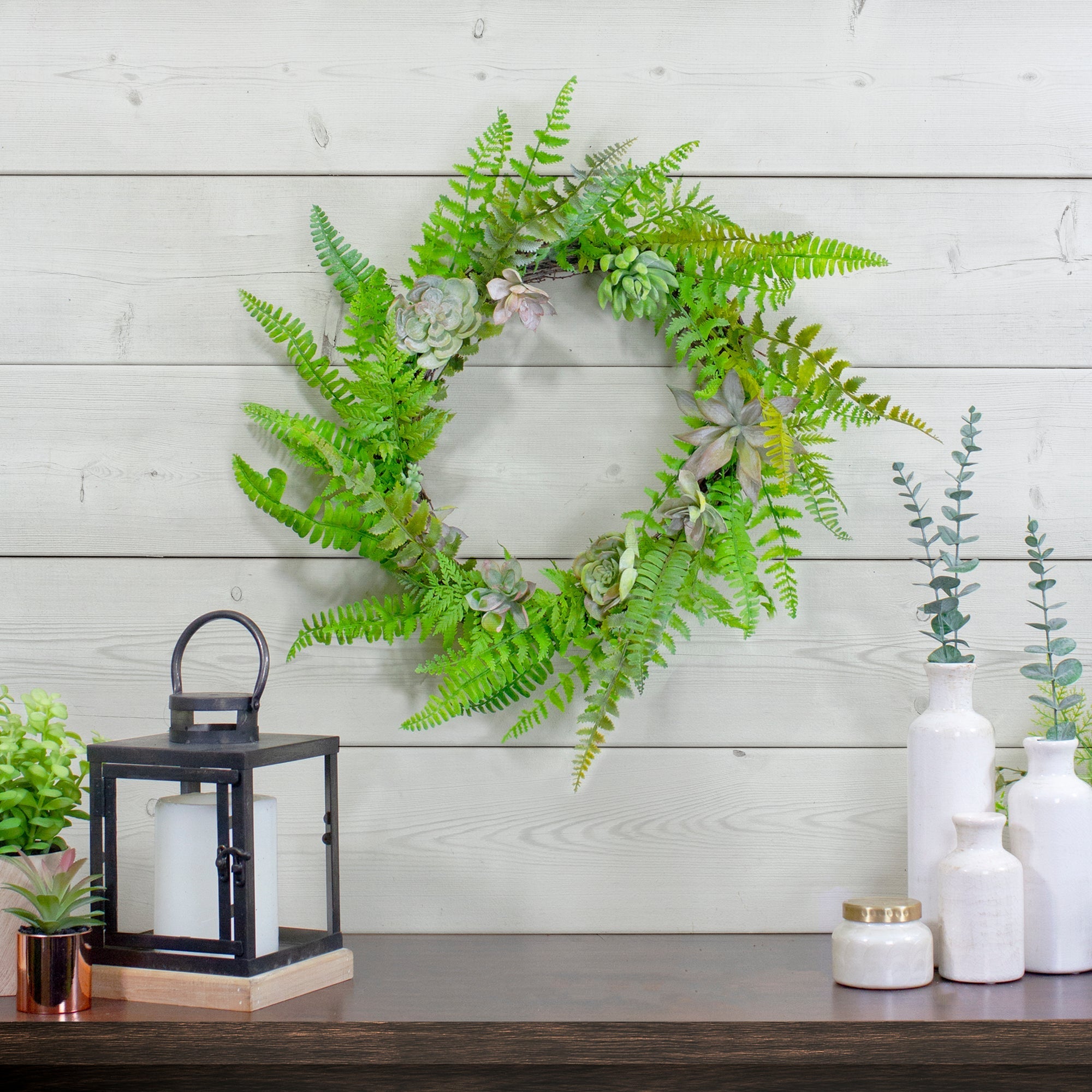  Succulents & Foliage Spring Twig Wreath 22