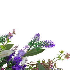 Lavender Artificial Spring Floral Wreath  Purple and Green - 18-Inch