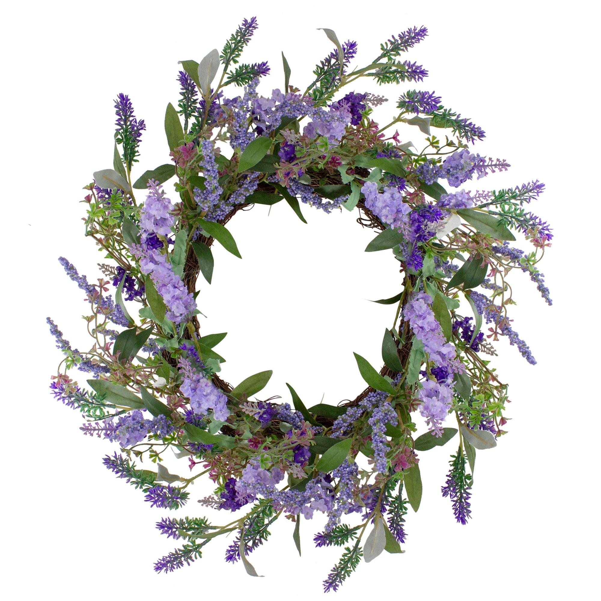  Lavender Faux Spring Floral Wreath, 18