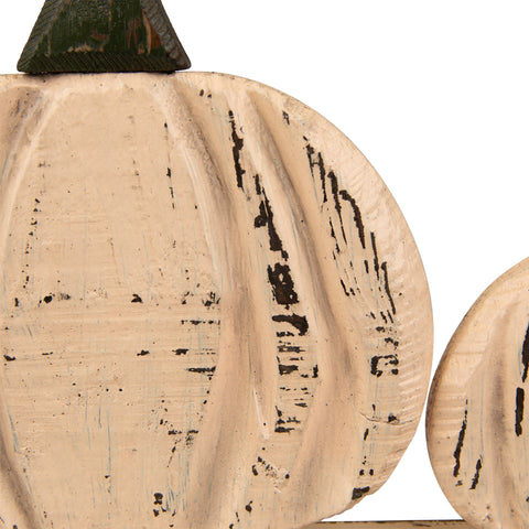 Pumpkin Trio Wooden Fall Harvest Decoration - 15.75"