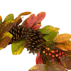 Leaves and Berries Twig Artificial Thanksgiving Wreath - 26-Inch  Unlit