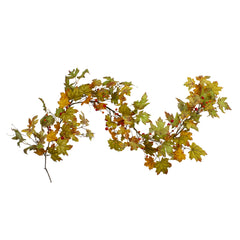 5' X 6" Leaves and Berries Artificial Thanksgiving Garland - Unlit