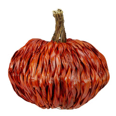 Autumn Harvest Woven Pumpkin Decoration - 8.5" - Orange