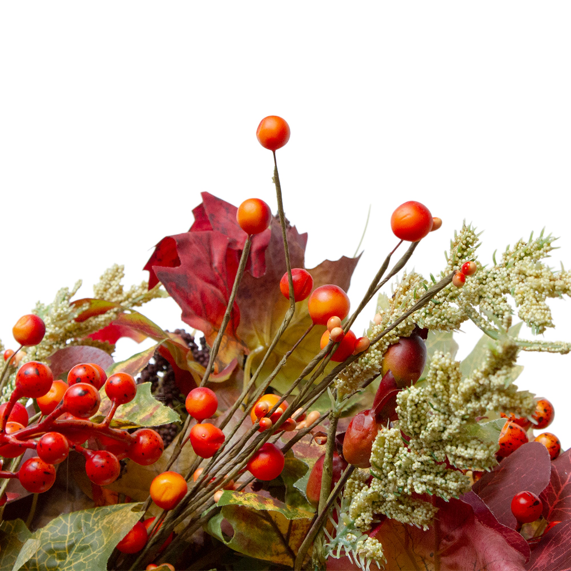  Northlight Leaves and Berries Artificial Fall Harvest Wreath - 20-Inch  Unlit - Default Title - Bonton