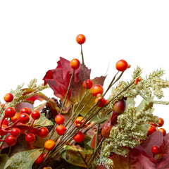 Leaves and Berries Artificial Fall Harvest Wreath - 20-Inch  Unlit