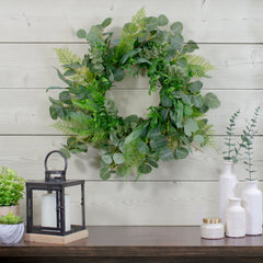 Mixed Foliage Faux Spring Wreath, 24"