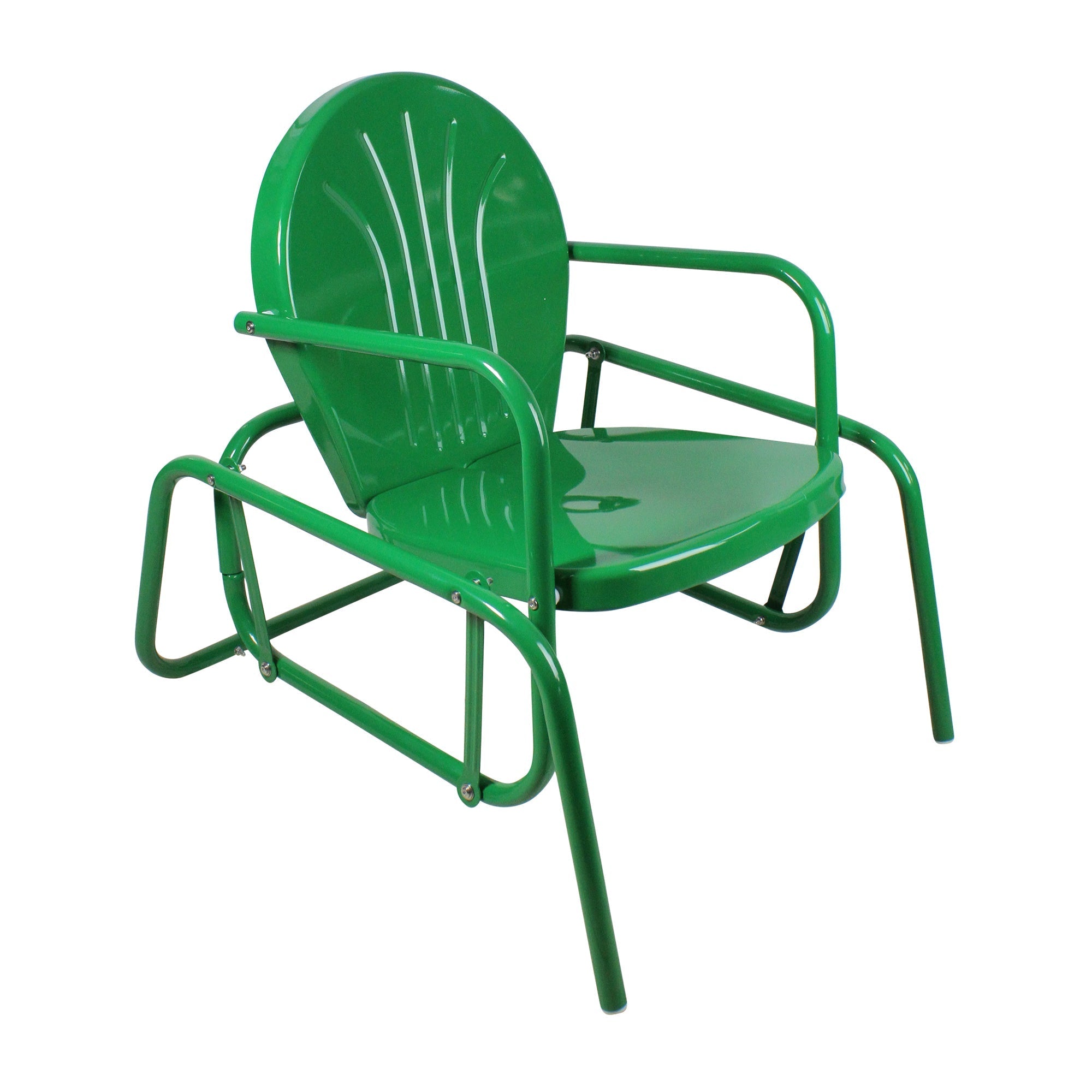  Outdoor Retro Metal Tulip Glider Patio Chair - Yellow - Bonton