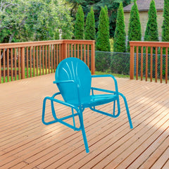 Outdoor Retro Metal Tulip Glider Patio Chair