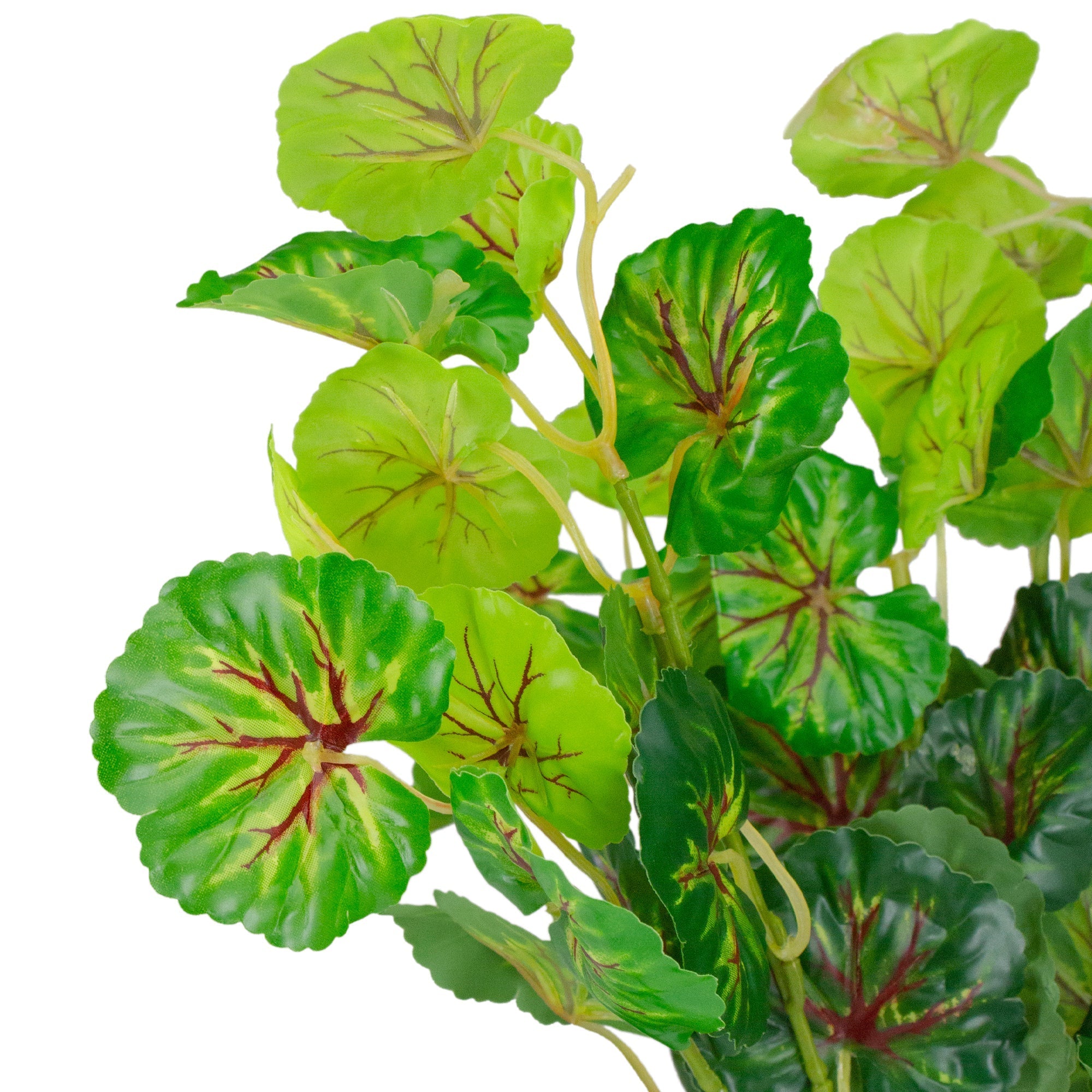  NorthLight Two Toned Green Begonia Faux Floral Bush, 18.5