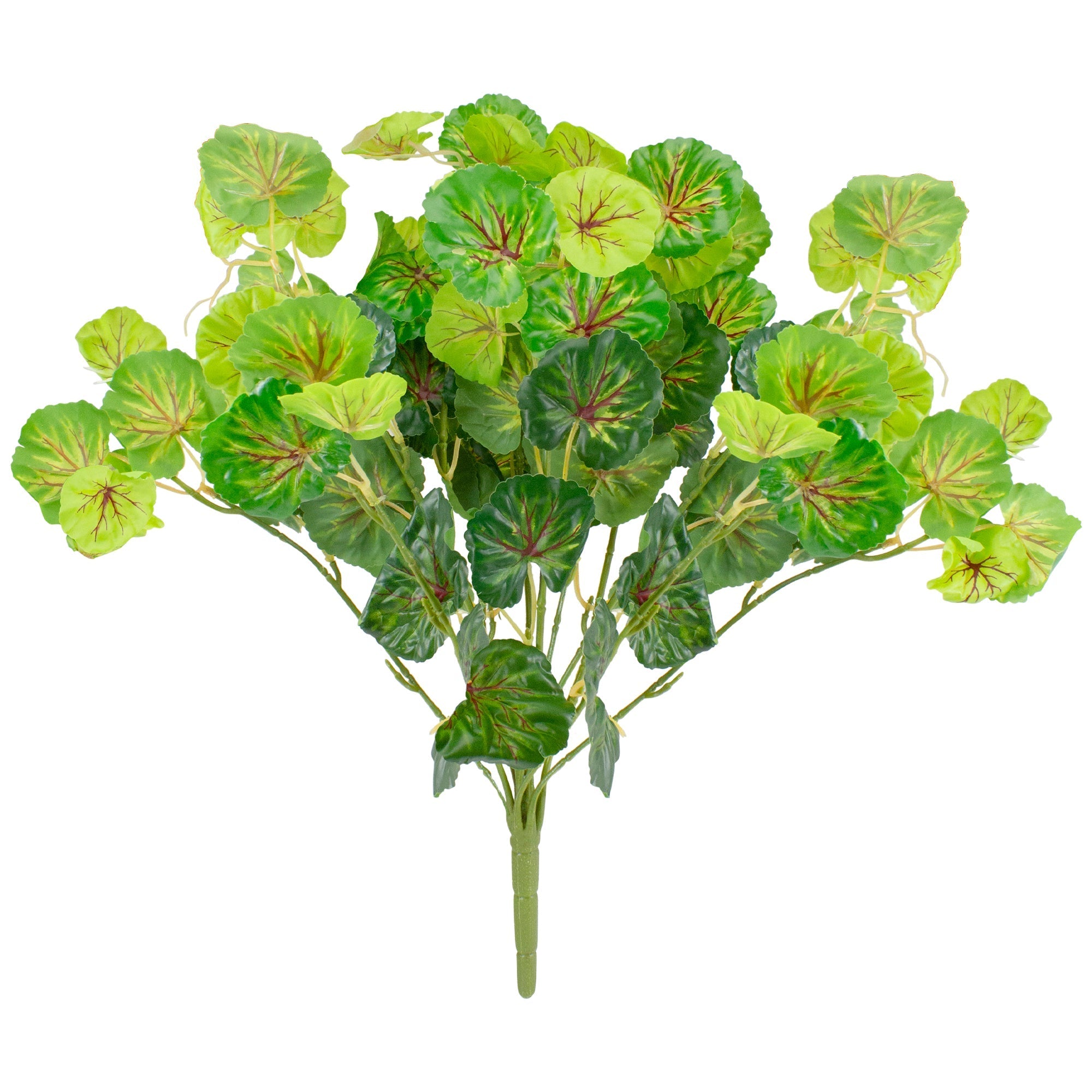  NorthLight Two Toned Green Begonia Faux Floral Bush, 18.5