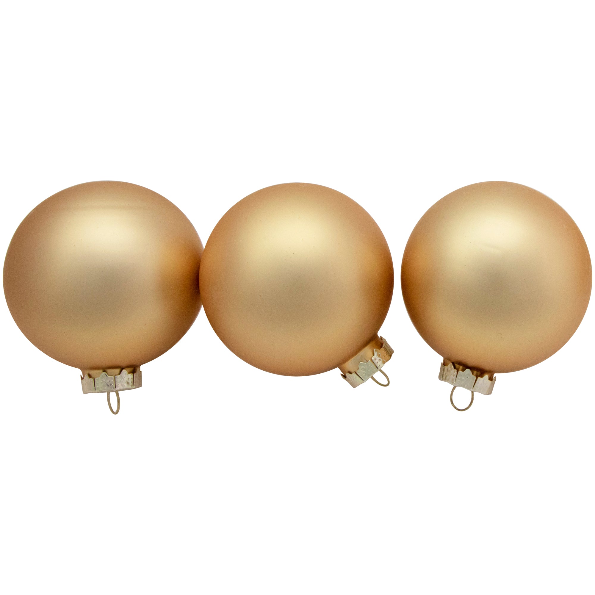  Northlight 6ct Champagne Gold 2-Finish Glass Ball Christmas Ornament Set 3.25