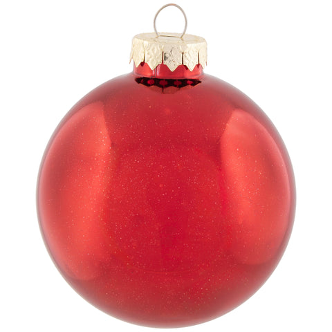 Shiny and Matte Glass Christmas Ball Ornaments - Red/Gold - 4" (100mm) - 72ct