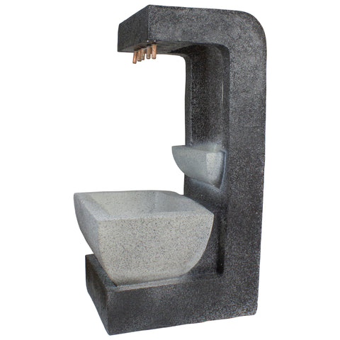 LED Lighted Rainfall Outdoor Water Fountain With Planter - 26"