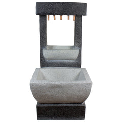 LED Lighted Rainfall Outdoor Water Fountain With Planter - 26"