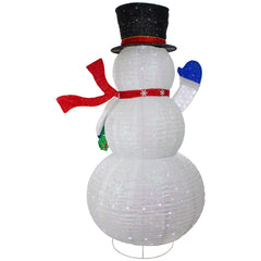 LED Lighted Iridescent Twinkling Snowman Outdoor Christmas Decoration - 71"