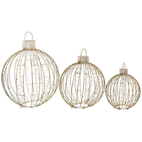 LED Lighted Hanging Ornaments Outdoor Christmas Decoration - Set of 3