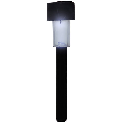 Set of 10 Black Solar Powered LED Pathway Markers  12.25"
