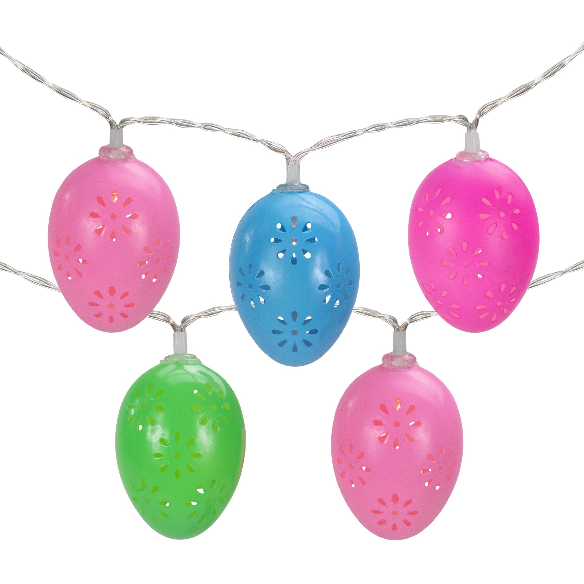  NorthLight Multi-Color Easter Egg 10 Count LED String Lights, 4.5 Ft - Multi-colored - Bonton