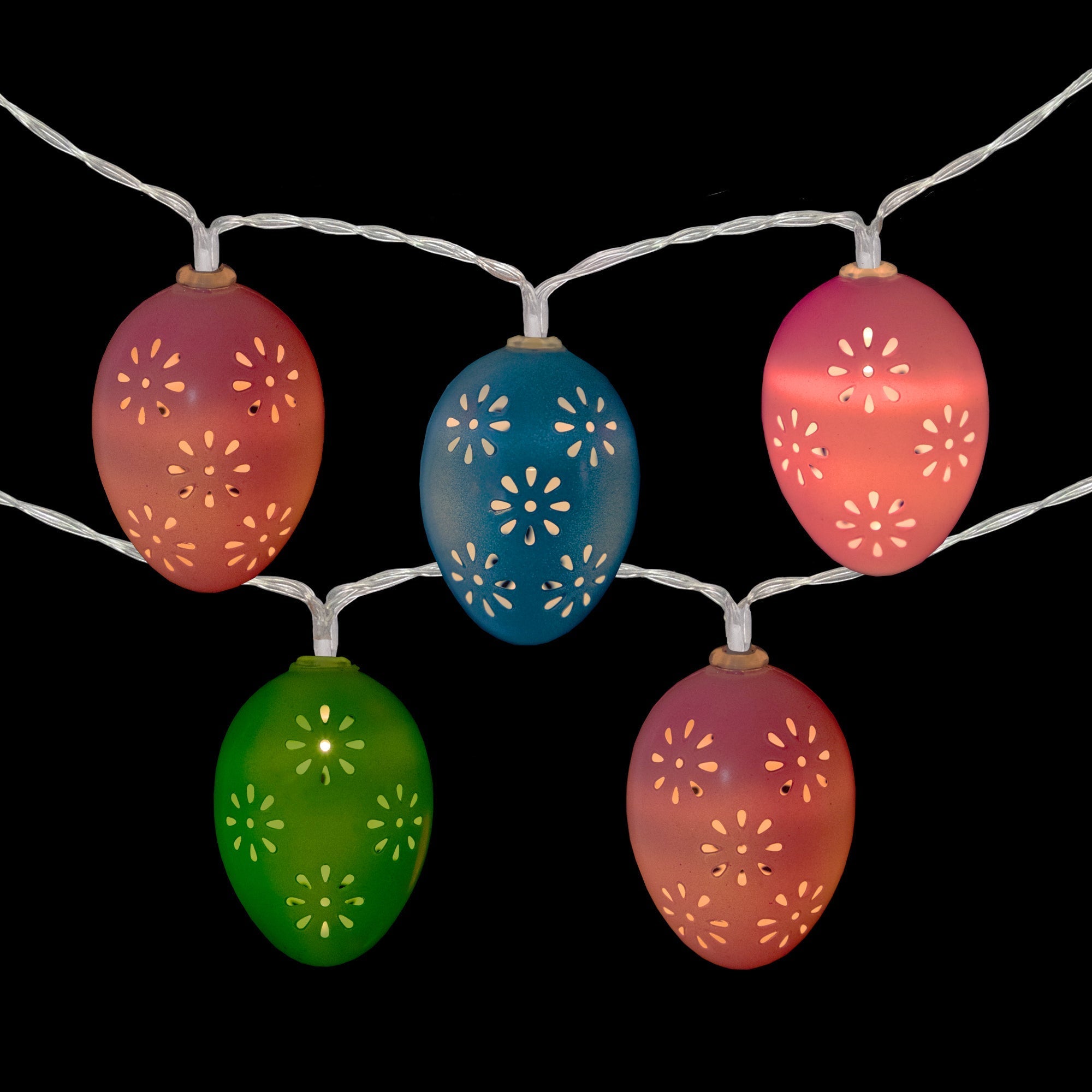  NorthLight Multi-Color Easter Egg 10 Count LED String Lights, 4.5 Ft - Multi-colored - Bonton