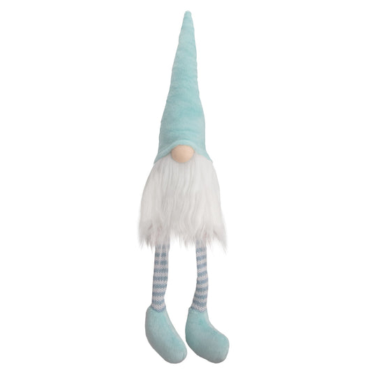 Aqua & White Sitting Spring Gnome, 16"