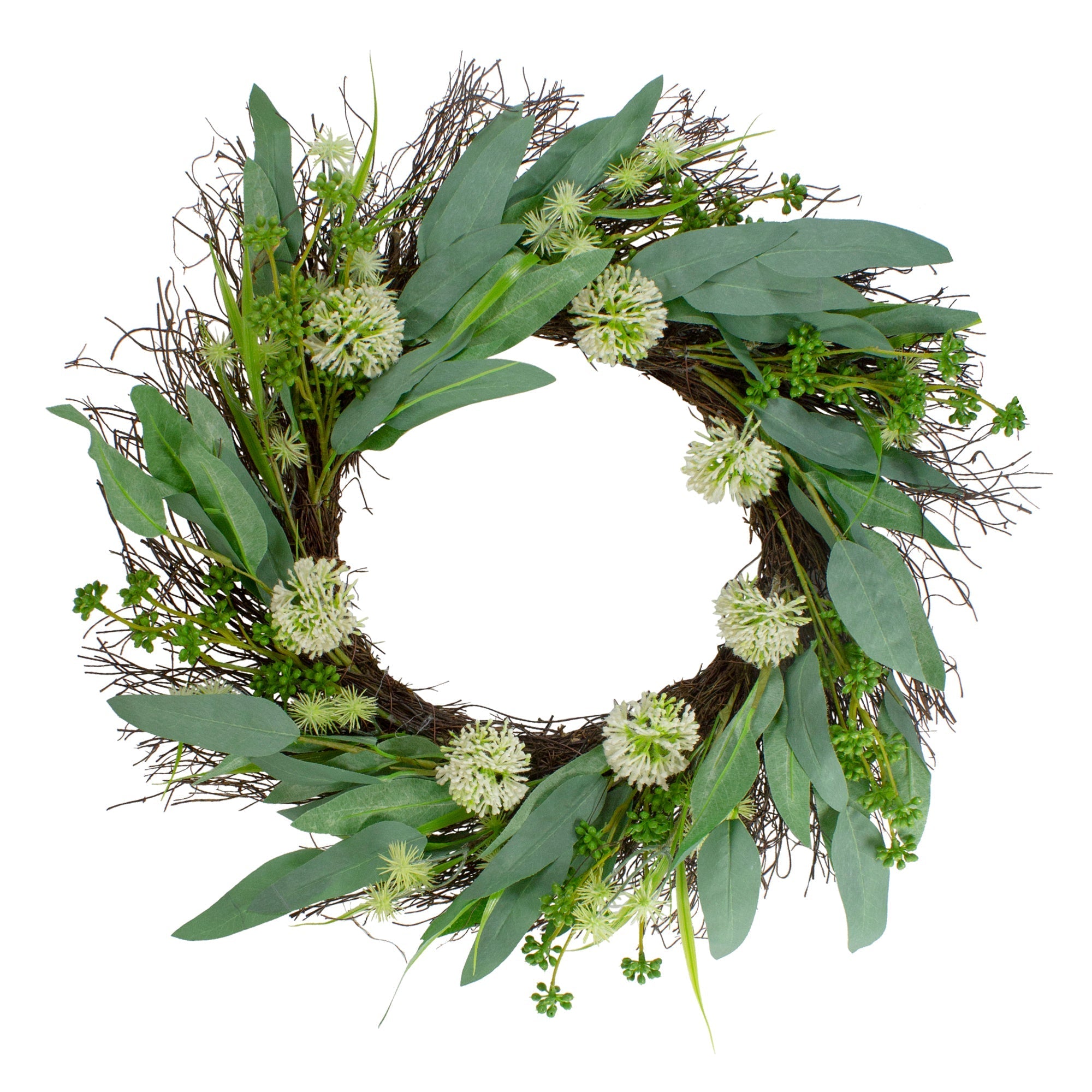  Olive Leaf & Floral Twig Spring Wreath 23