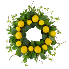 Lemons & Assorted Foliage Spring Wreath, 20"