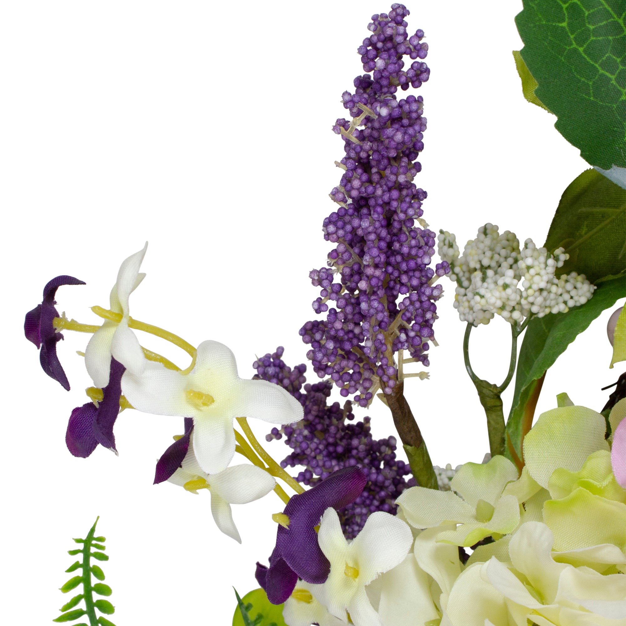  Northlight Hydrangea and Foliage Spring Floral Twig Wreath  Purple 26