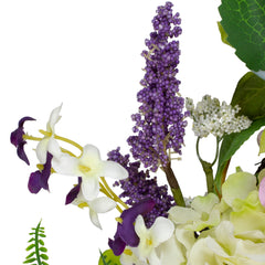 Hydrangea and Foliage Spring Floral Twig Wreath  Purple 26"