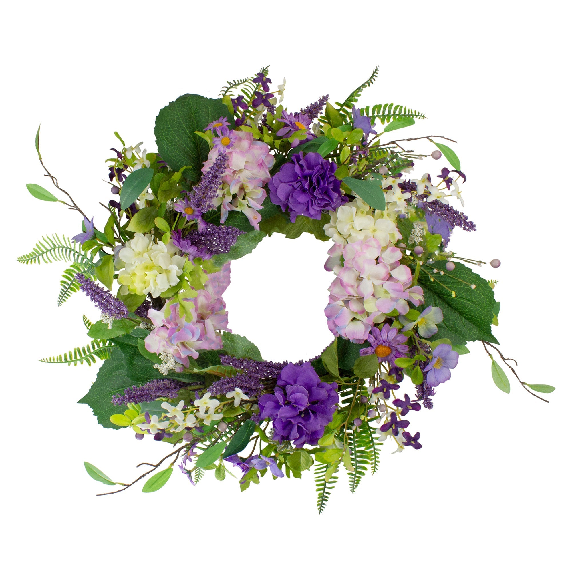  Hydrangea & Foliage Spring Floral Twig Wreath 26