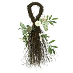 24" Pumpkins and Berries Artificial Fall Harvest Twig Teardrop Swag