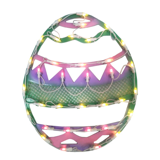 Pastel Lighted Easter Egg Spring Window Decor ,17"