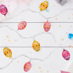 10-Count Pastel Multi-Color Easter Egg String Light Set  7.25ft White Wire