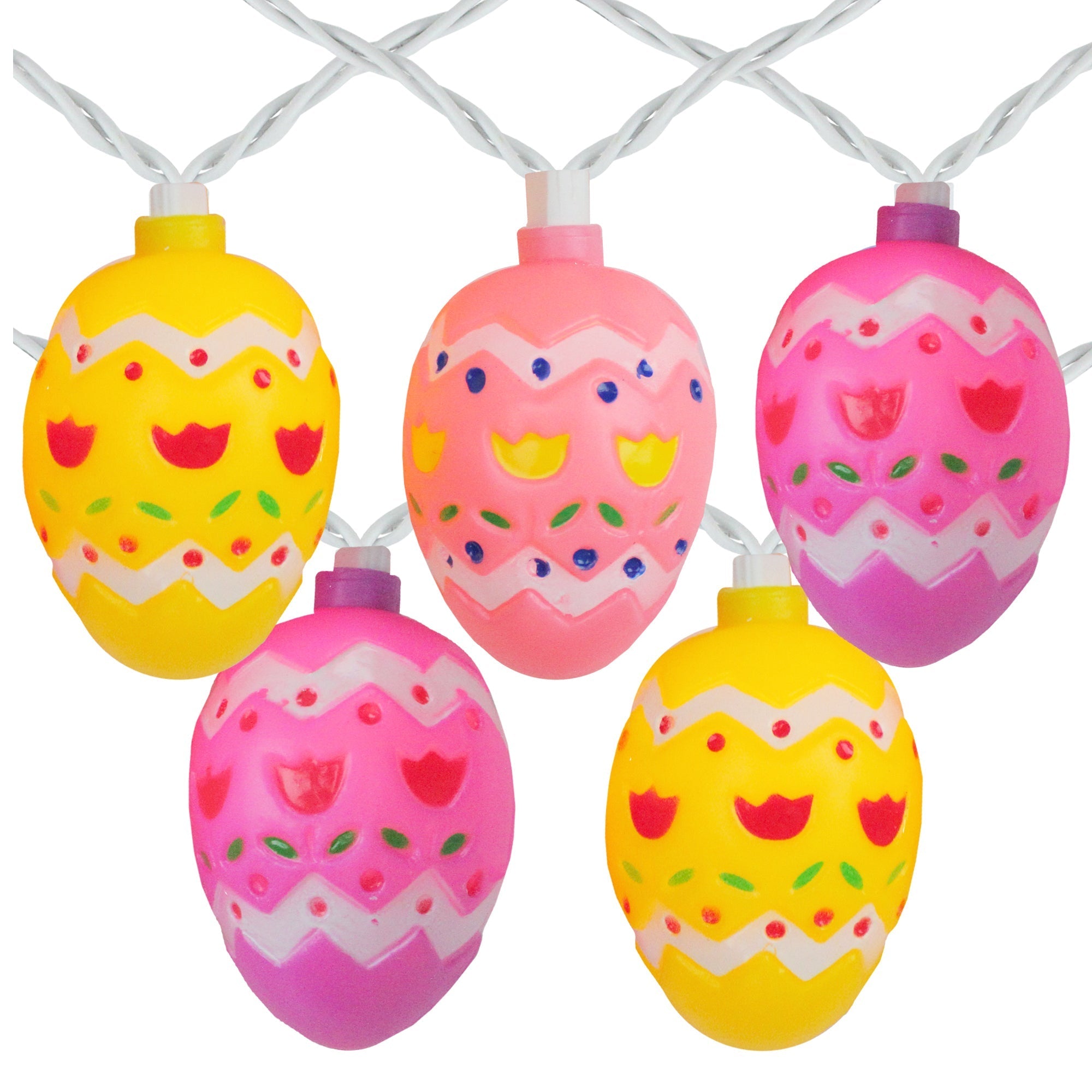  Pastel Multi-Color Easter Egg String Light Set, 10 Count - Pink - Bonton