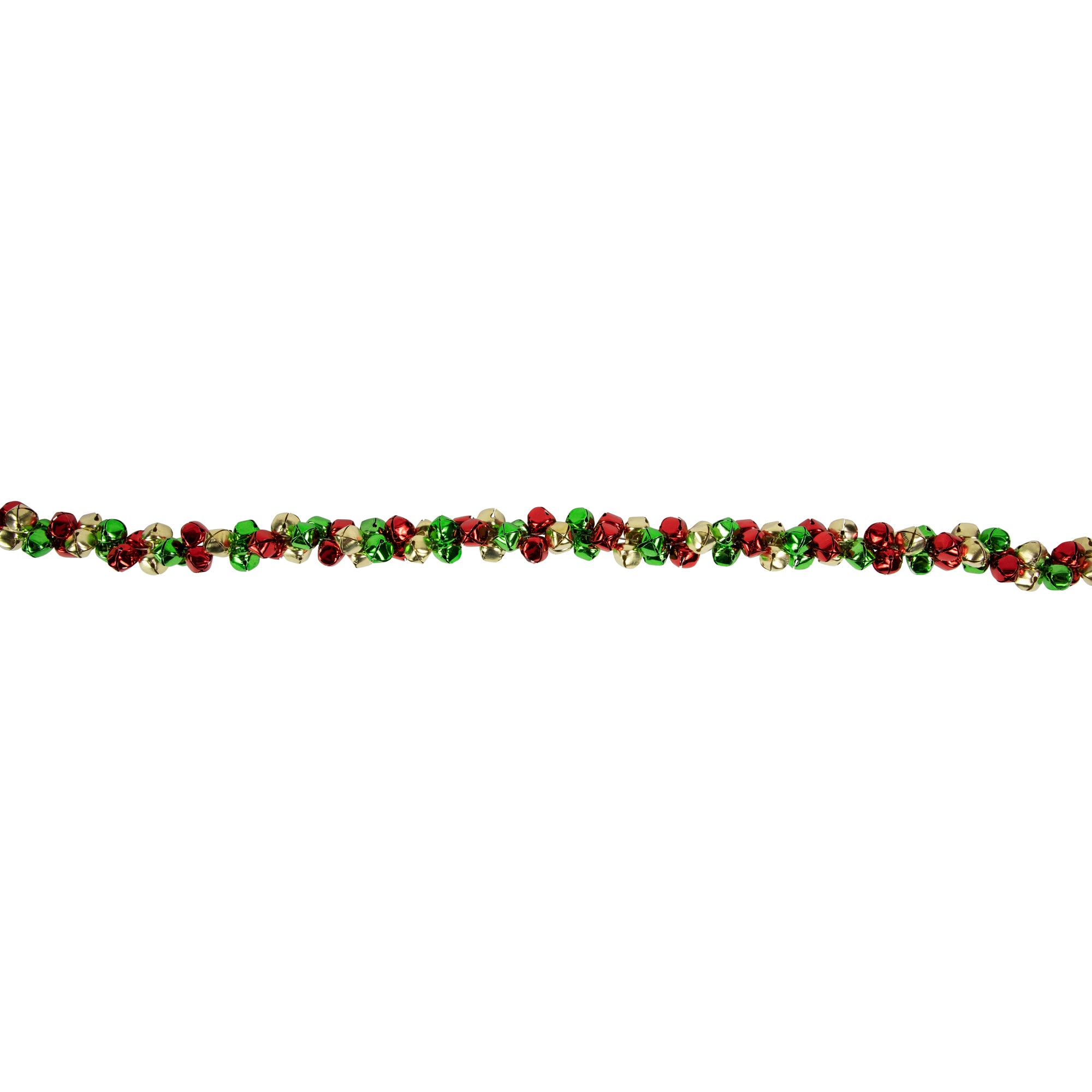  Northlight 5' Green  Gold and Red Jingle Bell Christmas Garland  Unlit - Default Title - Bonton
