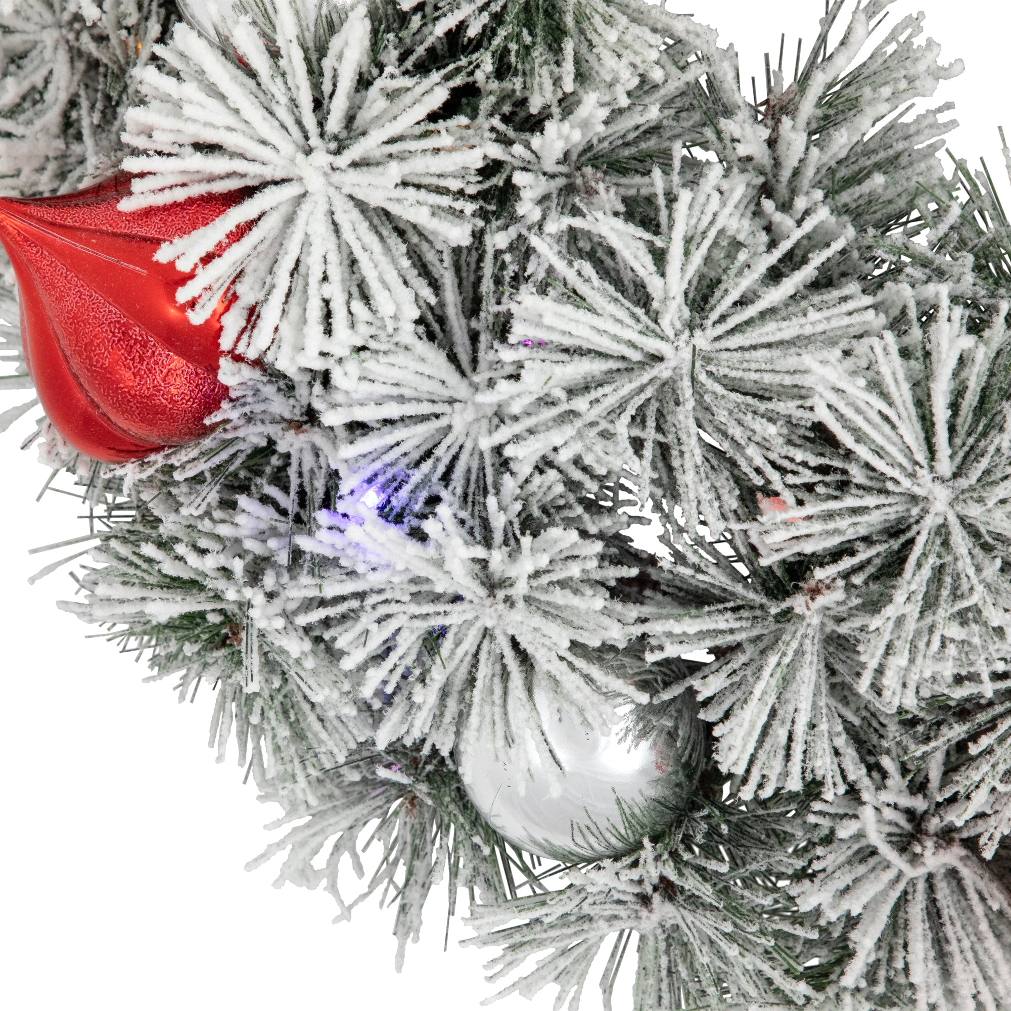  Northlight Pre-Lit Battery Operated Snowy Bristle Pine Christmas Wreath - 24
