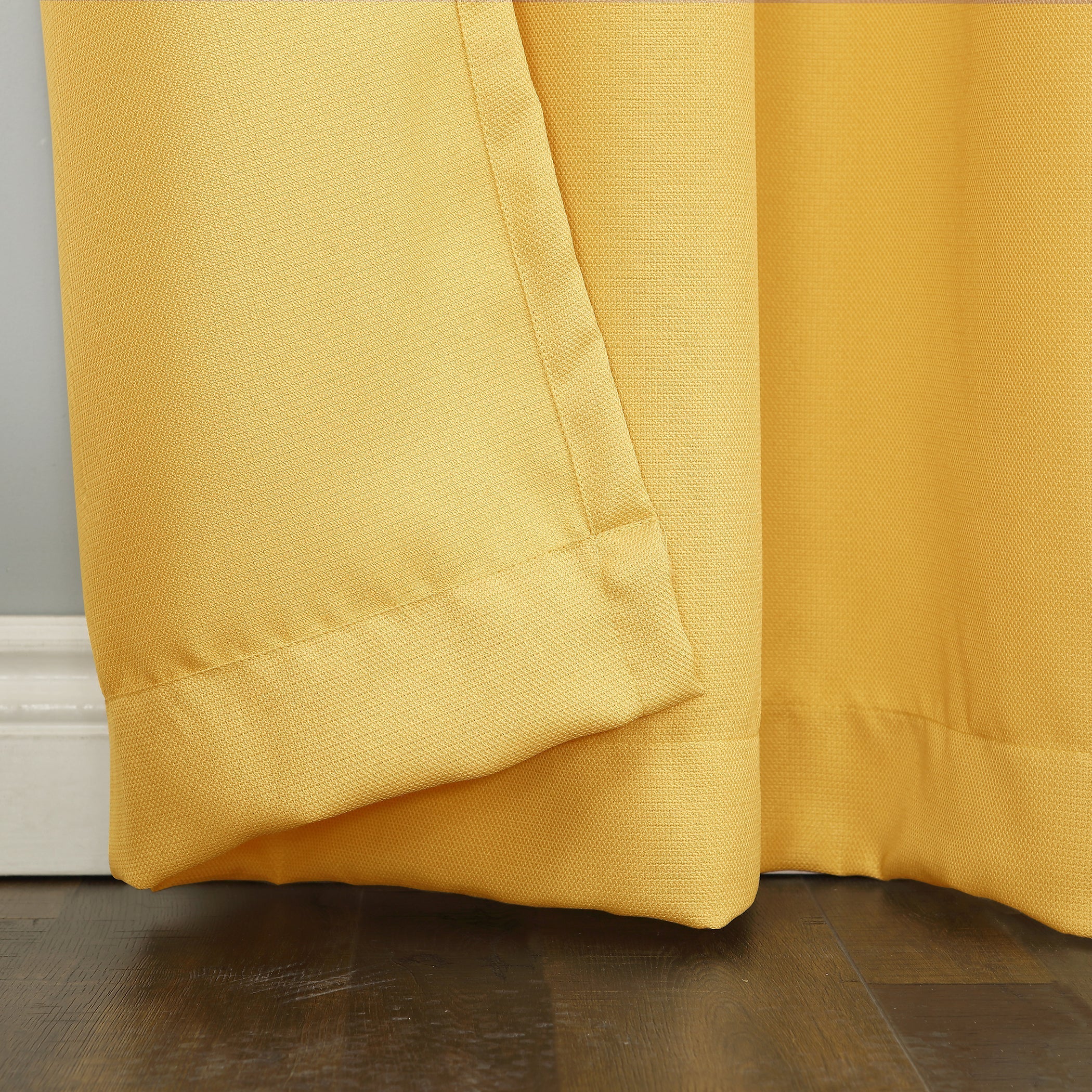  No. 918 Malin Casual Textured Semi-Sheer Grommet Curtain Panel - Yellow - Bonton