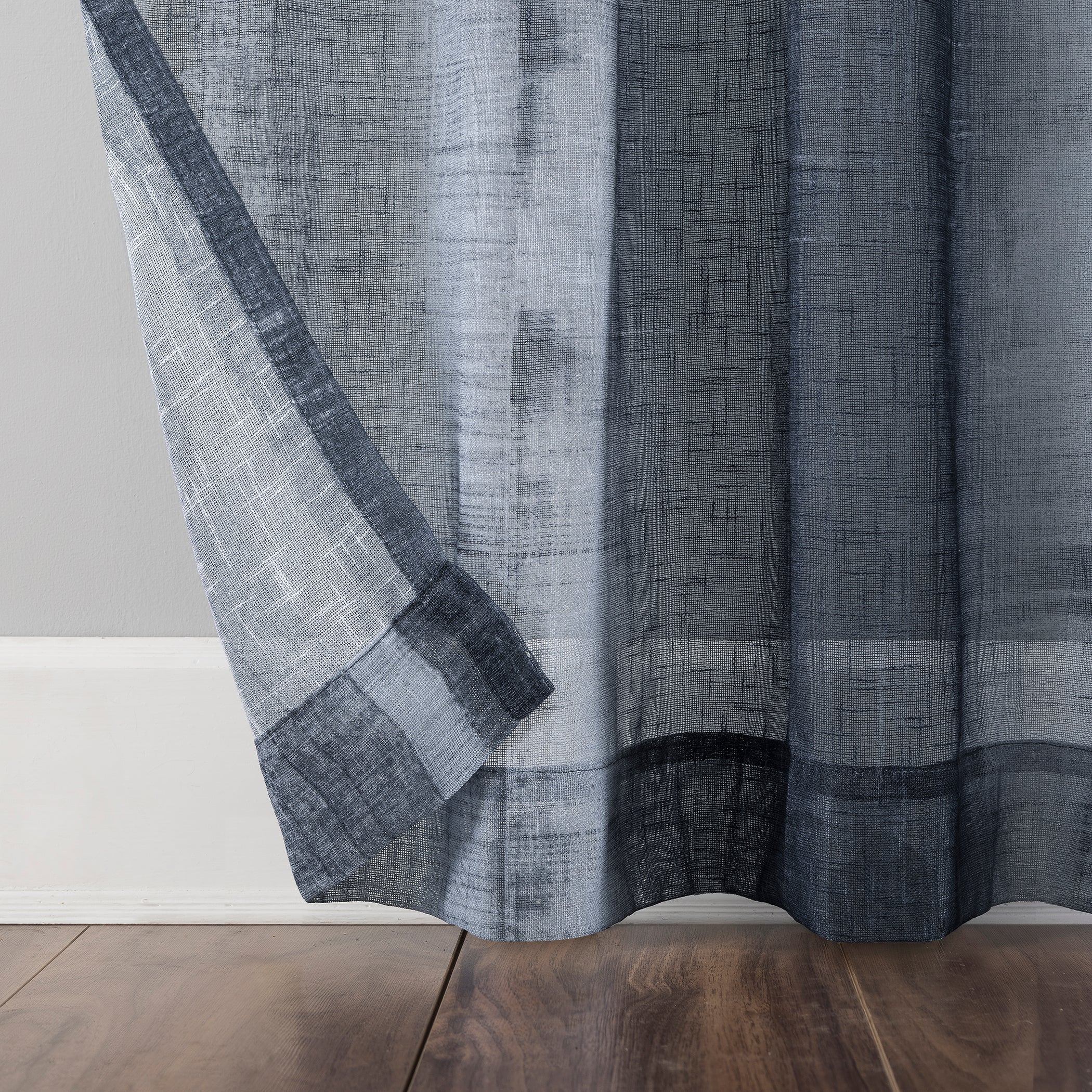  Shibori Stripe Linen Blend Curtain - Gray - Bonton