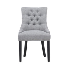 Upholstered Wingback Button Tufted Dining Chair, Set of 2