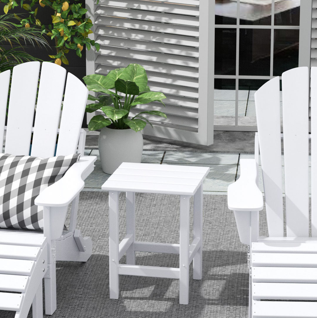  Westin Furniture Outdoor Patio Adirondack Side Table - White - Bonton