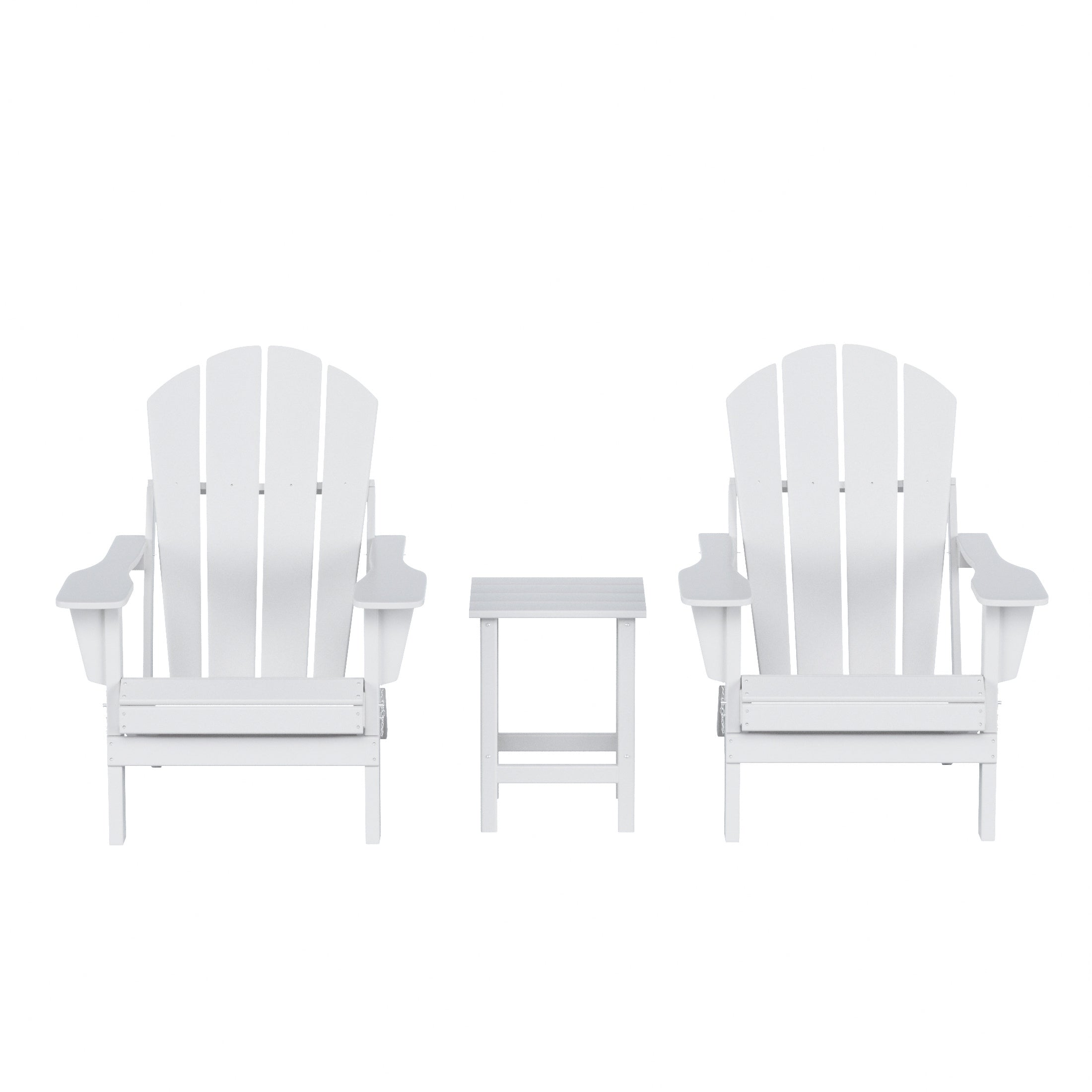  Westin Furniture 3-Piece Outdoor Patio Adirondack Conversation Seating Set - Sand - Bonton