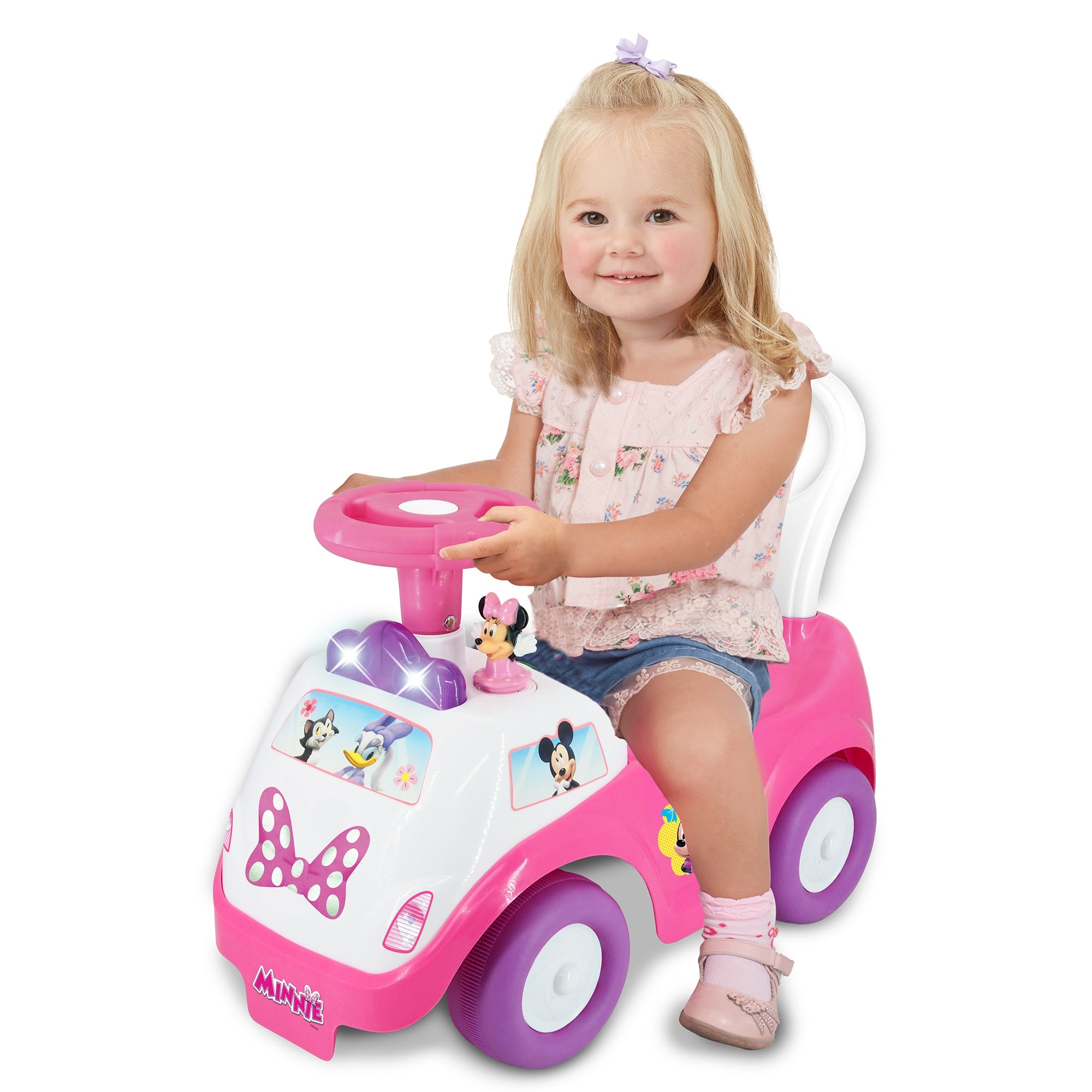  Kiddieland Kiddieland: Lights N' Sounds: Ride-On - Minnie - Disney Foot To Floor Activity Vehicle, Interactive Push & Pull Toy Car, Toddlers, Ages 12-36 Months - Multi - Bonton