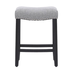 24" Upholstered Saddle Seat Single Counter Stool