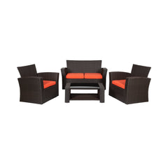 4-Piece Conversation Outdoor Patio Sofa Set with Cushions