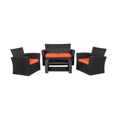 4-Piece Outdoor Patio Conversation Sofa Set with Cushions