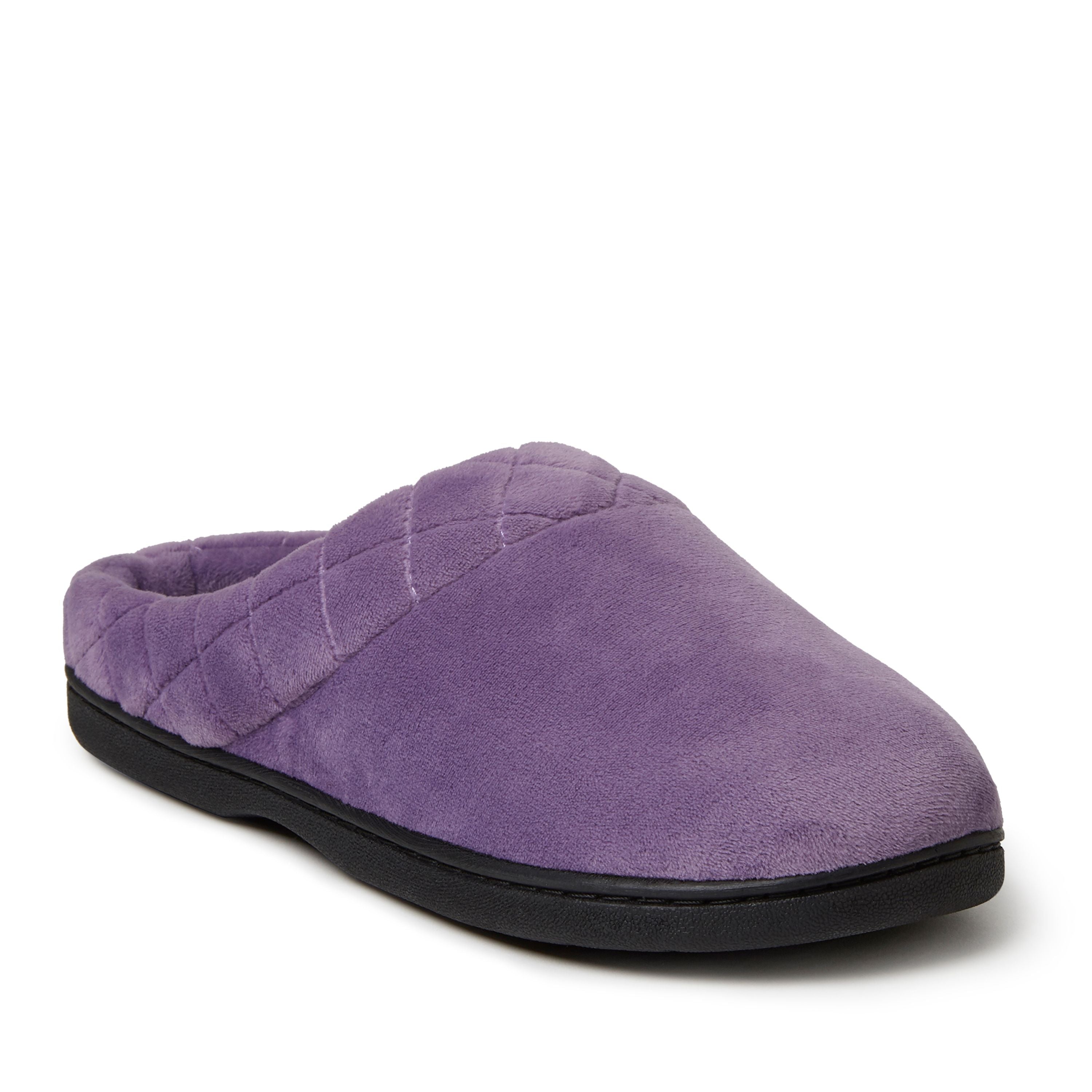  Dearfoams Women's Darcy Velour Indoor/Outdoor Memory Foam Clog Slipper - Smokey Purple - Bonton