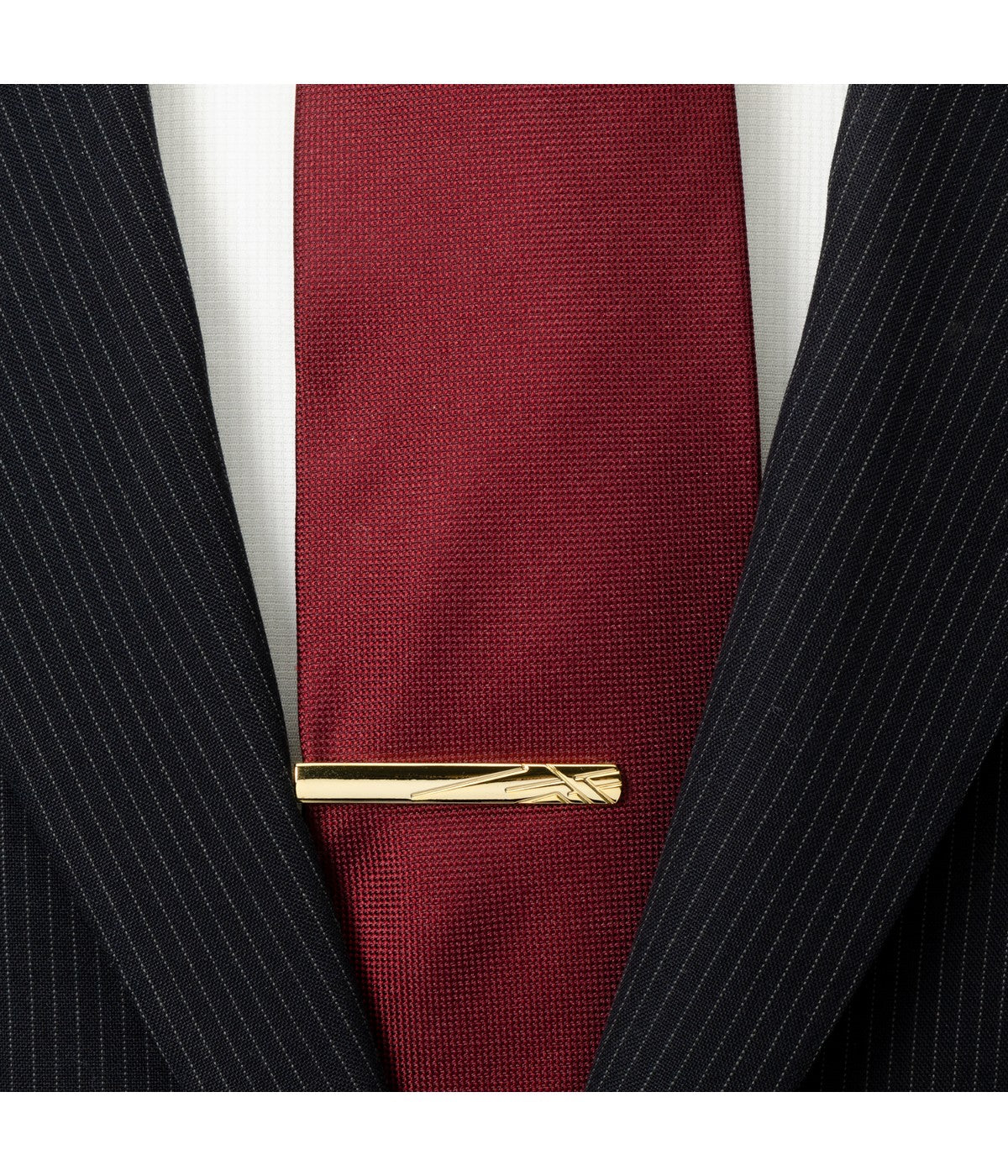  Cufflinks Gold Etched Lines Tie Clip - Gold - Bonton