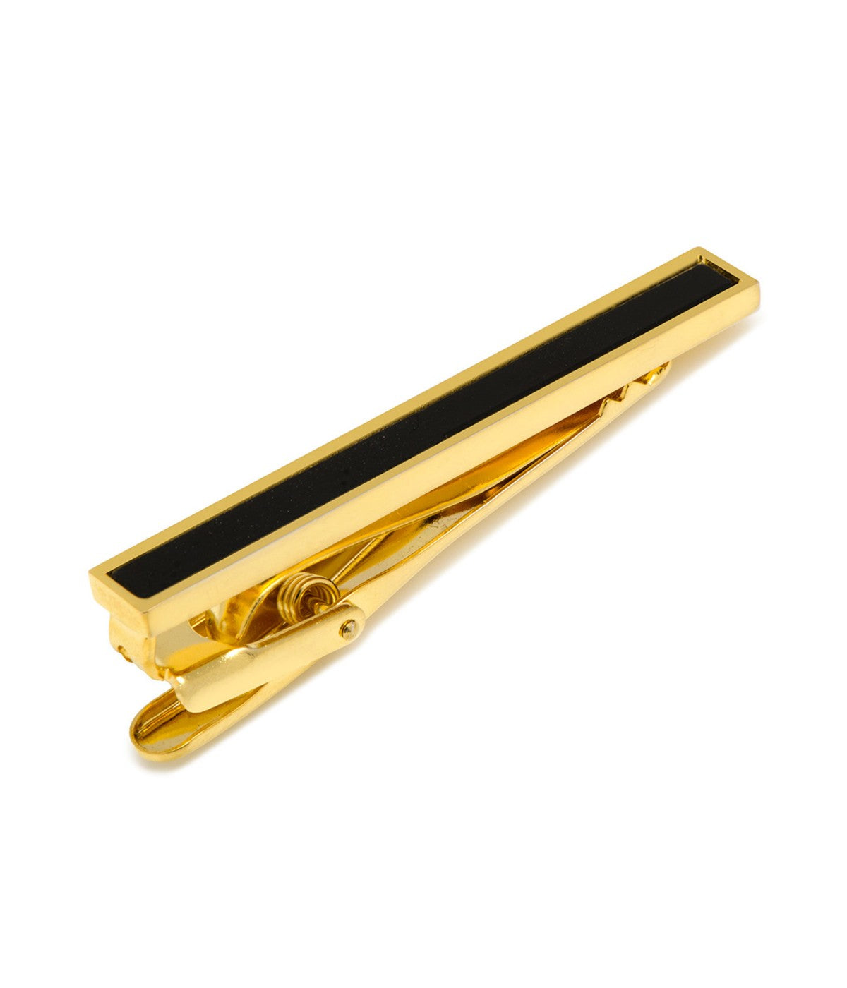  Cufflinks Gold and Onyx Inlaid Tie Clip - Gold - Bonton