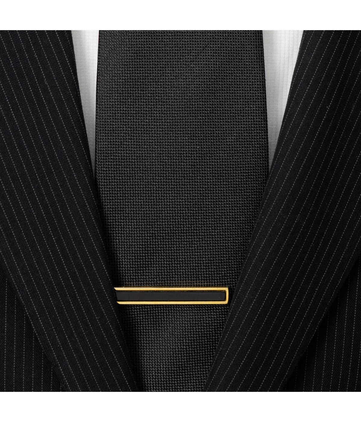  Cufflinks Gold and Onyx Inlaid Tie Clip - Gold - Bonton