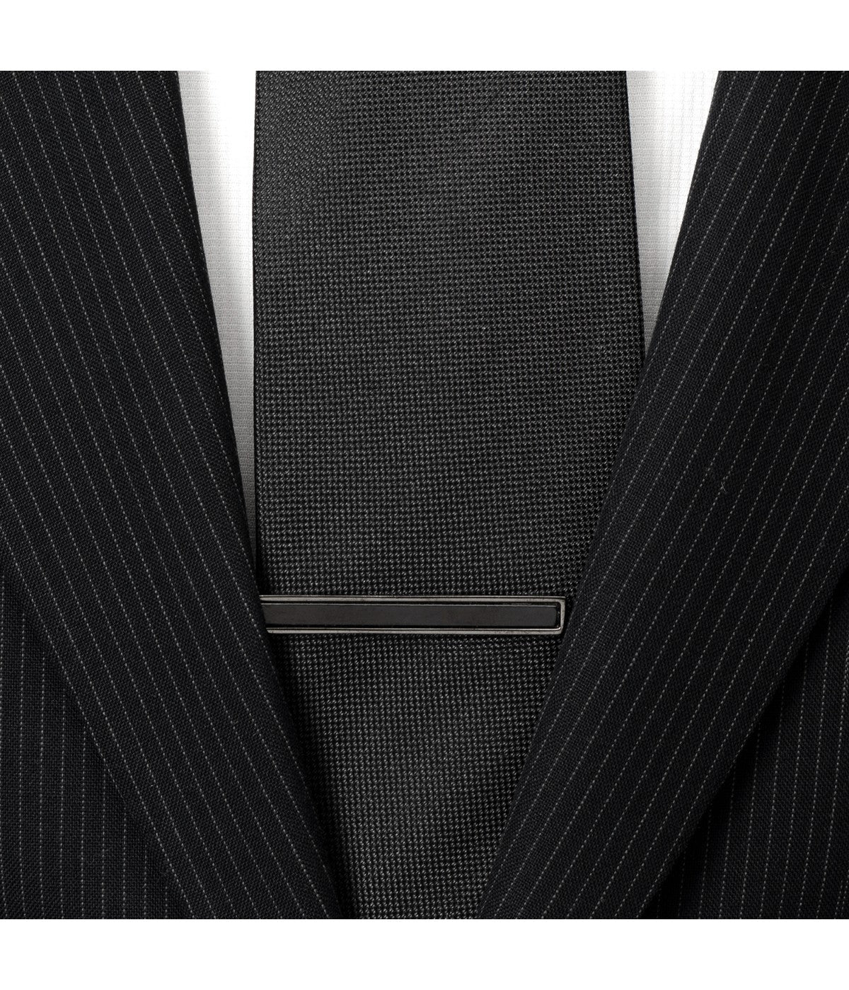  Cufflinks Gunmetal and Onyx Inlaid Tie Clip - Black - Bonton