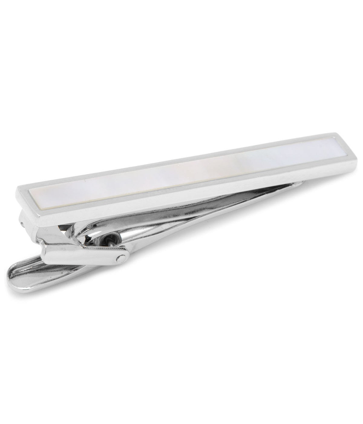  Cufflinks Mother of Pearl Inlaid Tie Clip - White - Bonton